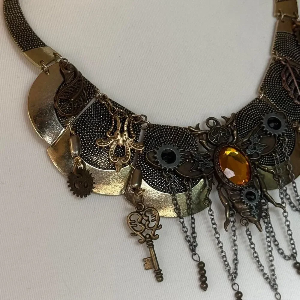 Handmade Steampunk Statement Necklace